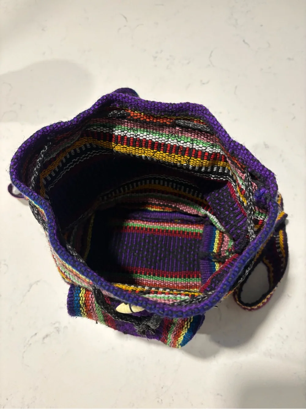 PINZON Mexican Purple Backpack with Multicolor Stripes